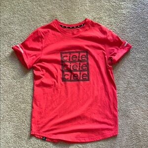 Ciel Red Graphic Tee with Black Square Logo
